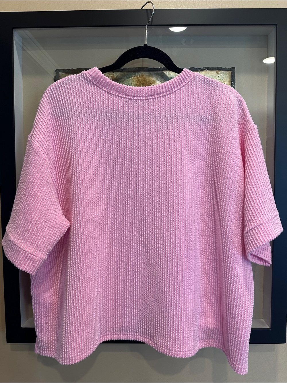 Zenana Outfitters Textured Short Sleeve Top, Size Medium - Picture 2 of 4